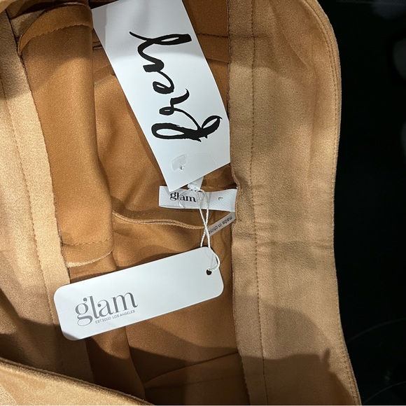 Tan faux suede pants - Picture 5 of 7